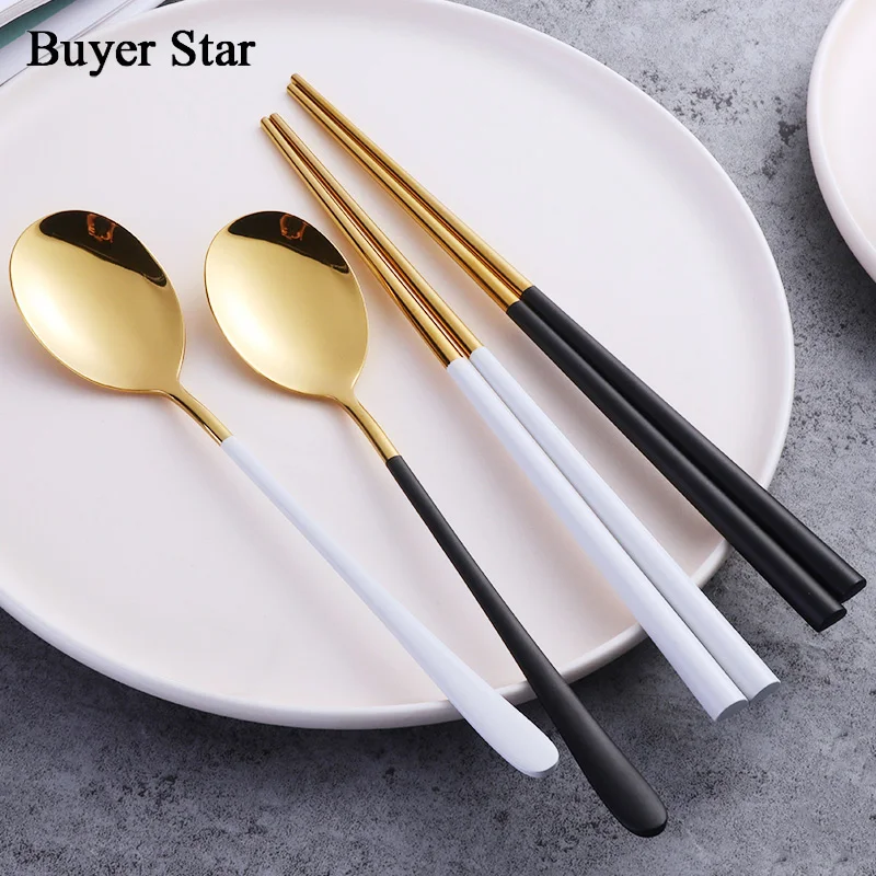 Buyer Star 10 Pairs Stainless Steel Chinese Traditional Chopsticks and