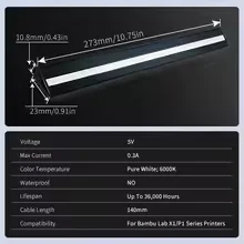 Bambu Lab LED Light Kit - Super Bright RA95 LED Light Strip