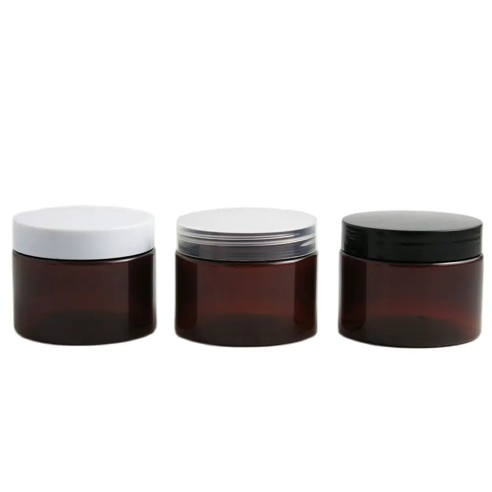 

30 x 5oz 150g Empty Amber Black PET Round Jar With Plastic Cap Lotion Balm Cream Screw Tin Makeup Cosmetic Container Sample