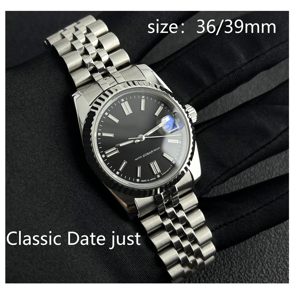 

36/39mm Date just Automatic Mechanical Watch 316L Precision Steel Watch Sapphire Glass Japanese NH35 Movement Watch Accessories
