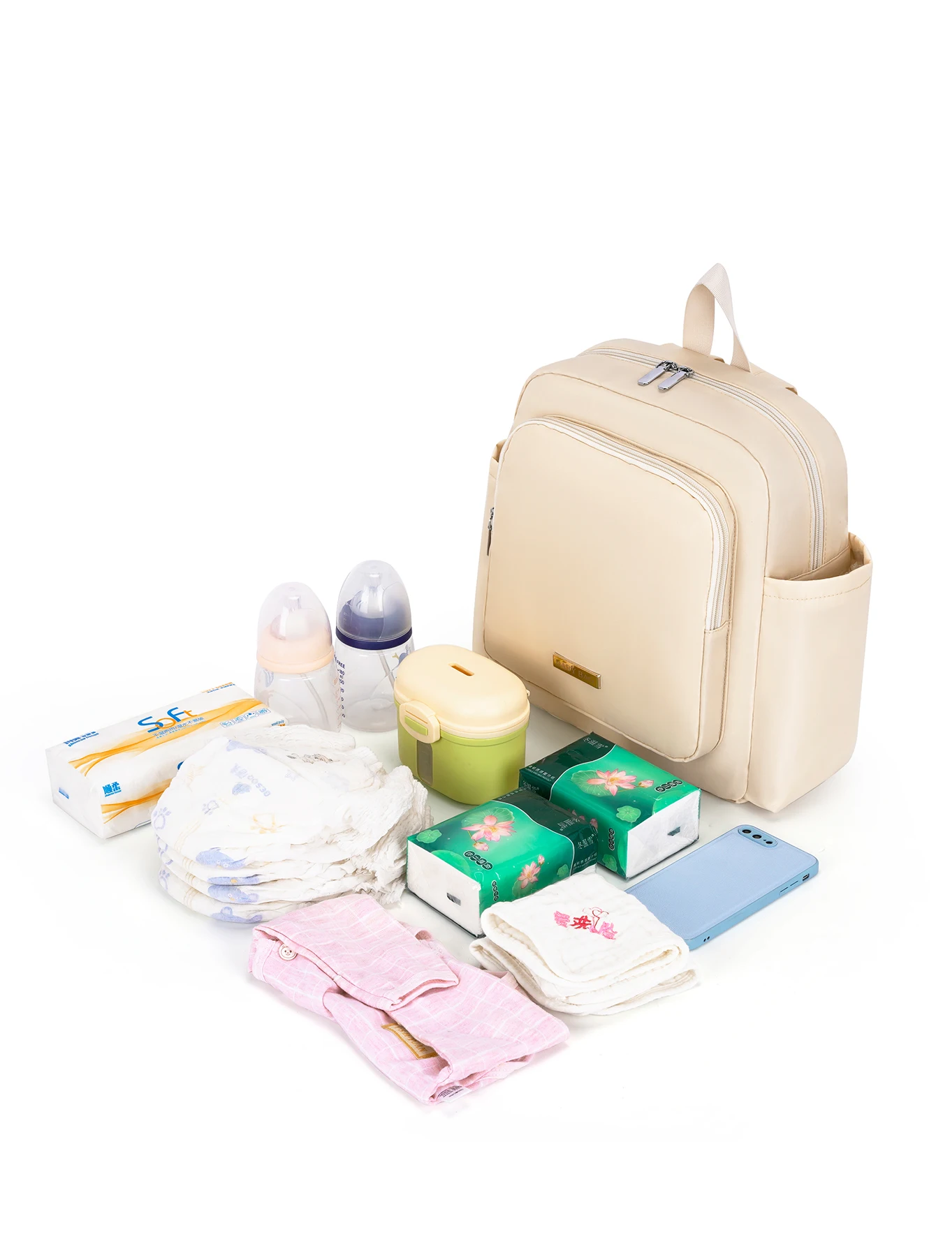 Large Capacity Baby Carrier Backpack With Bottle Insulation Slot_voghion.com