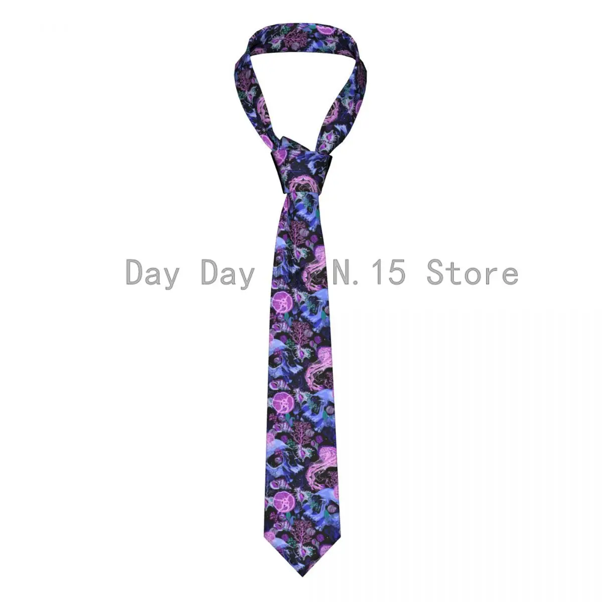 

Horror Mushrooms And Skulls Necktie Unisex Silk Polyester 8 cm Classic Horror Mushroom Neck Ties for Men Daily Gravatas Cosplay