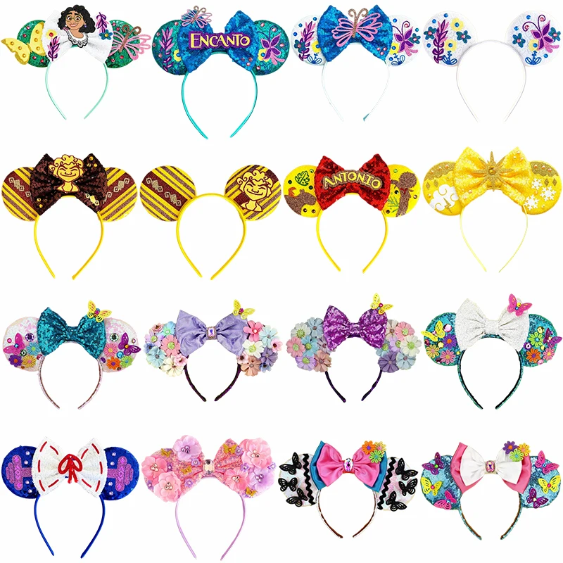 Disney Encanto Ear Headband For Girl Butterfly Bow Flower Hairband Kids Mirabel Headwear Baby Hair Accessories DIY Birthday Gift sergio mendes encanto cd