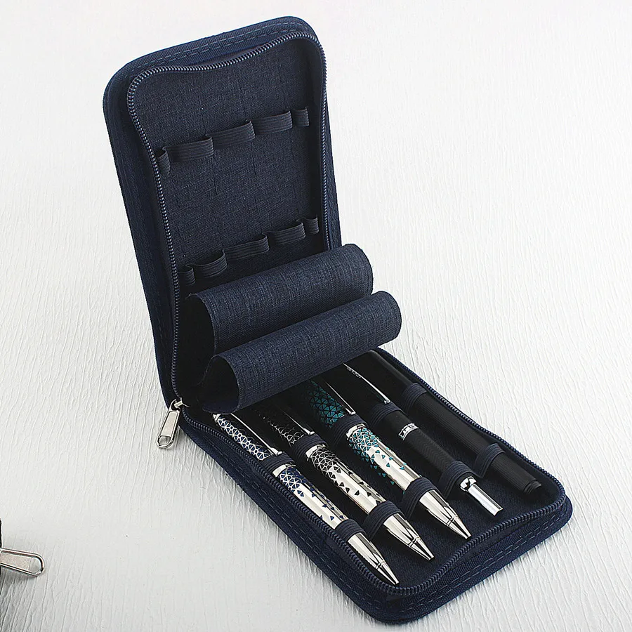 48 /24/10 Slots Fountain Pen Case, Canvas Pen Holder Display Pouch Bag Storage Large Capacity Waterproof 2