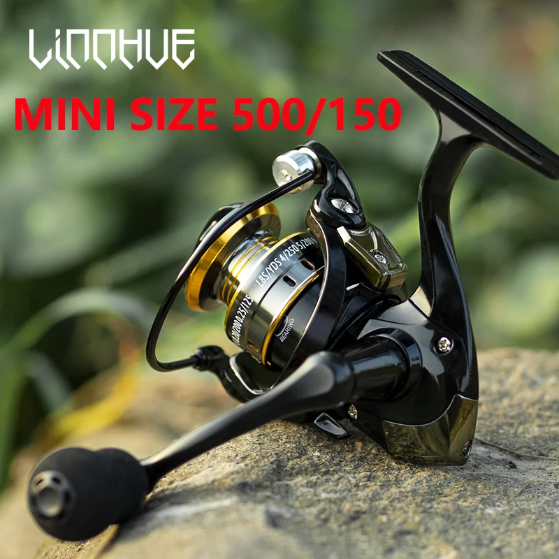 LINNHUE Mini Fishing Reel 500 Size Spinning Reel Max Drag 5-8kg