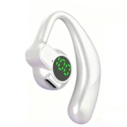 Wireless Bluetooth 5.4 Earphones with Digital Display and HD Call Quality (White)