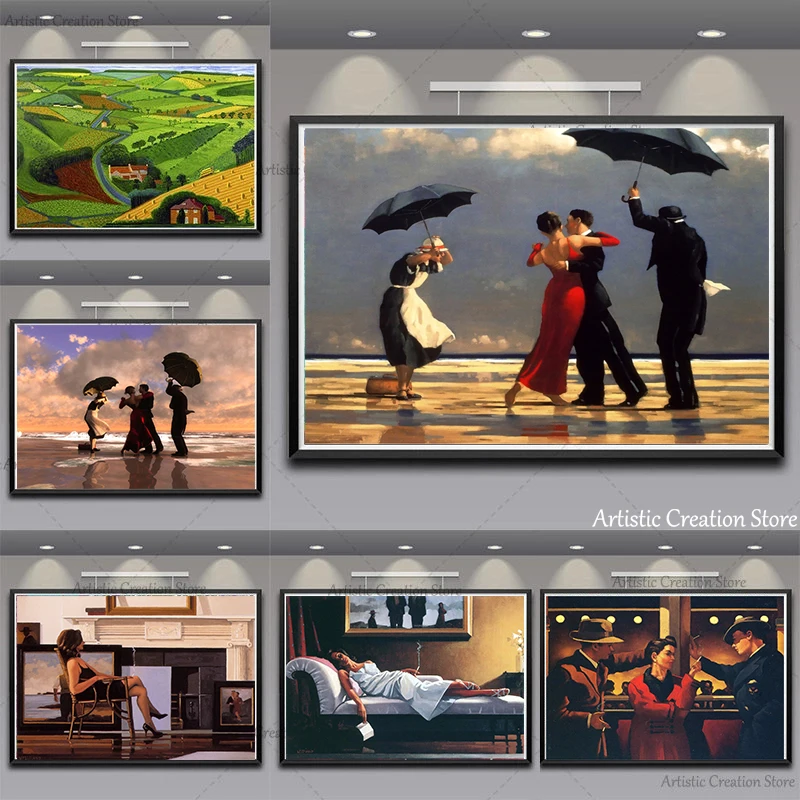 Jack Vettriano Portrait Lover Poster Vintage Canvas Painting Print Wall Art Pictures Artwork For Nordic Living Room Decor Gift