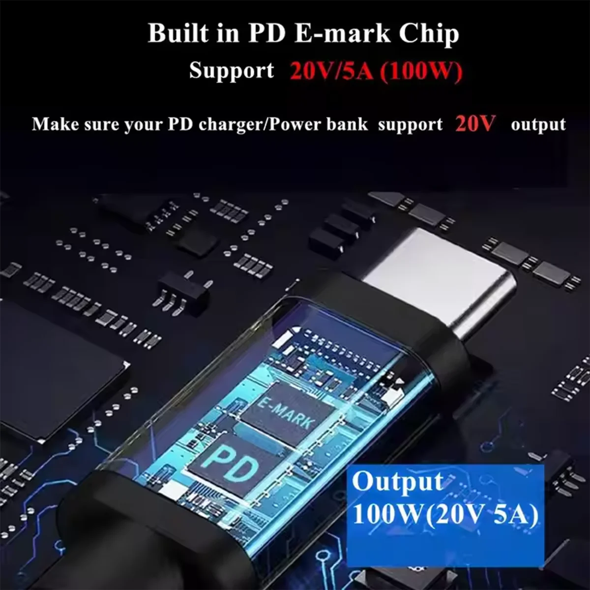 For Starlink Mini 2-in-1 Power Cord 9.85FT/3M USB C to DC Power Work with 65W PD Source DC Male to Type-C Male Charging Cord OEM