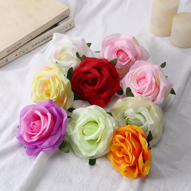 

50pcs New Artificial Rose Head Wedding Photography Props Flower Wall Decoration Accessories Silk Flower Head for Home Decor