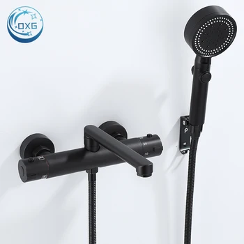 Oxg ทองเหลือง thermostatic อ่างอาบน้ำก๊อกน้ำก๊อกน้ำในห้องน้ำ thermostatic bath ก๊อกน้ำผสม thermostatic 20ซม./30ซม. spout 1