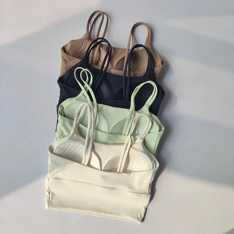 Professional Yoga Camisole Fixed Chest Mat Sports Underwear Women's Shockproof Breathable Beauty Vest Bra Running Top Gym Bra sports bra sports underwear gym top