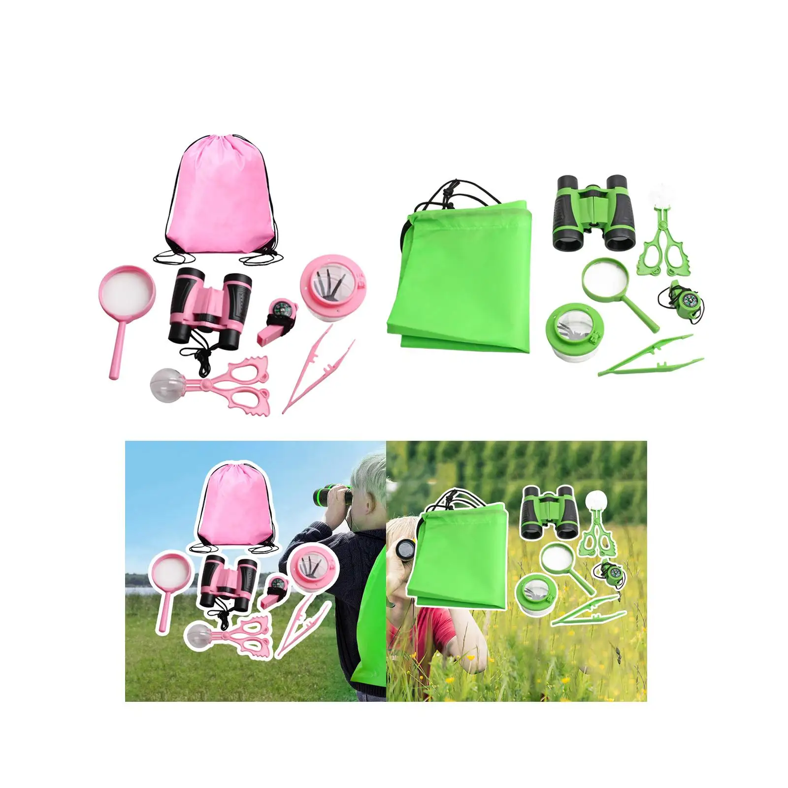 7 Pieces Nature Exploration Kits Backpack for Backyard Kids Camping Gear Hiking Outdoor Activities Ages 3 4 5 6 7 8 Years Old 5
