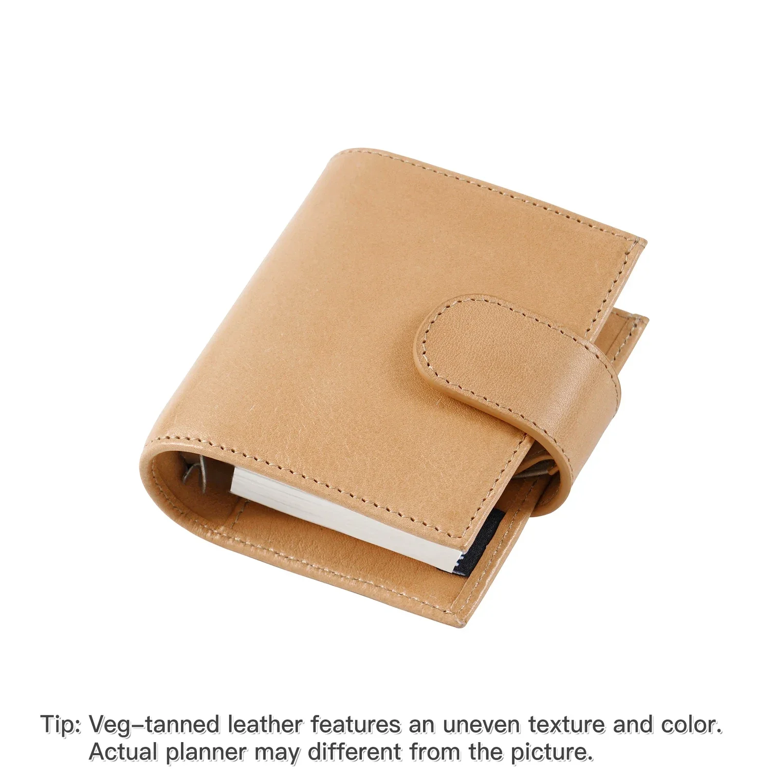 Motermフル穀物ベジタンレザー正規A9サイズリングプランナー3-穴ミニ