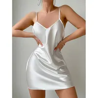 Robe de nuit en satin avec dos en tulle transparent, pyjama sexy pour femme, imprimé cœurs, vêtements de nuit romantiques pour femme, robe de nuit en maille pour l'été 3