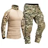 Outdoor Tactical Sets Milita Uniform Camo Suits Hunting Shirts Cargo Pants +Pads Airsoft Paintball Training Hunting Clothes New 1