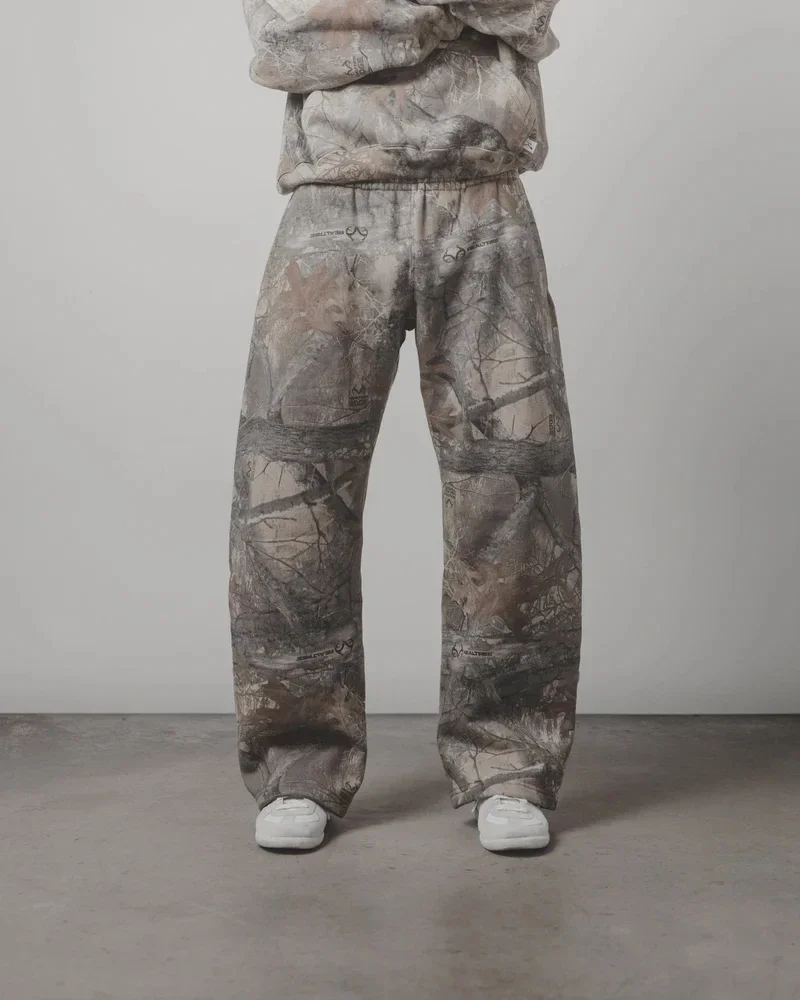 Hip Hop Oversized Camo Hoodies 2 Piece Set Retro Camouflage Pattern Y2K Tracksuit Men New Street Sweatshirts Clothes for Men 3