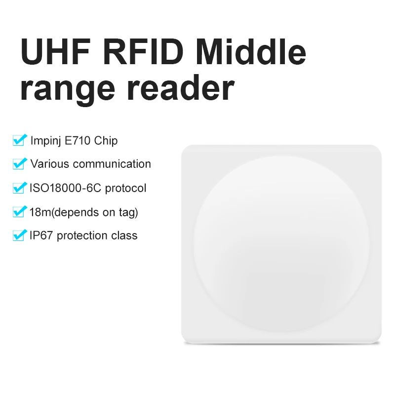 RFID 카드 리더기 내장 9dbi 원형 안테나, 무료 SDK 창고 관리 제공, E710 18m RS232 RS485 TCP/IP 릴레이