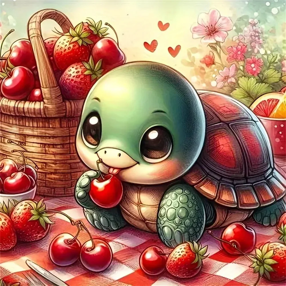 ציור יהלומים של צב ממוארט חיות קרטון הגעה חדשה ערכות תפירה צב מוזאיקה אמנות DIY רקמה ידנית תחביב