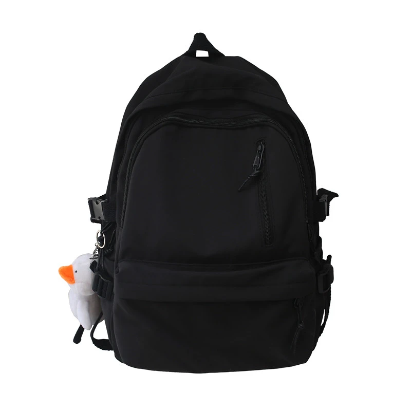 Fashion Backpack Women Multi-Pocket Anti-Theft Backpack Solid Color Nylon School Bag For Girl Large Capacity Cute Travel Backbag 