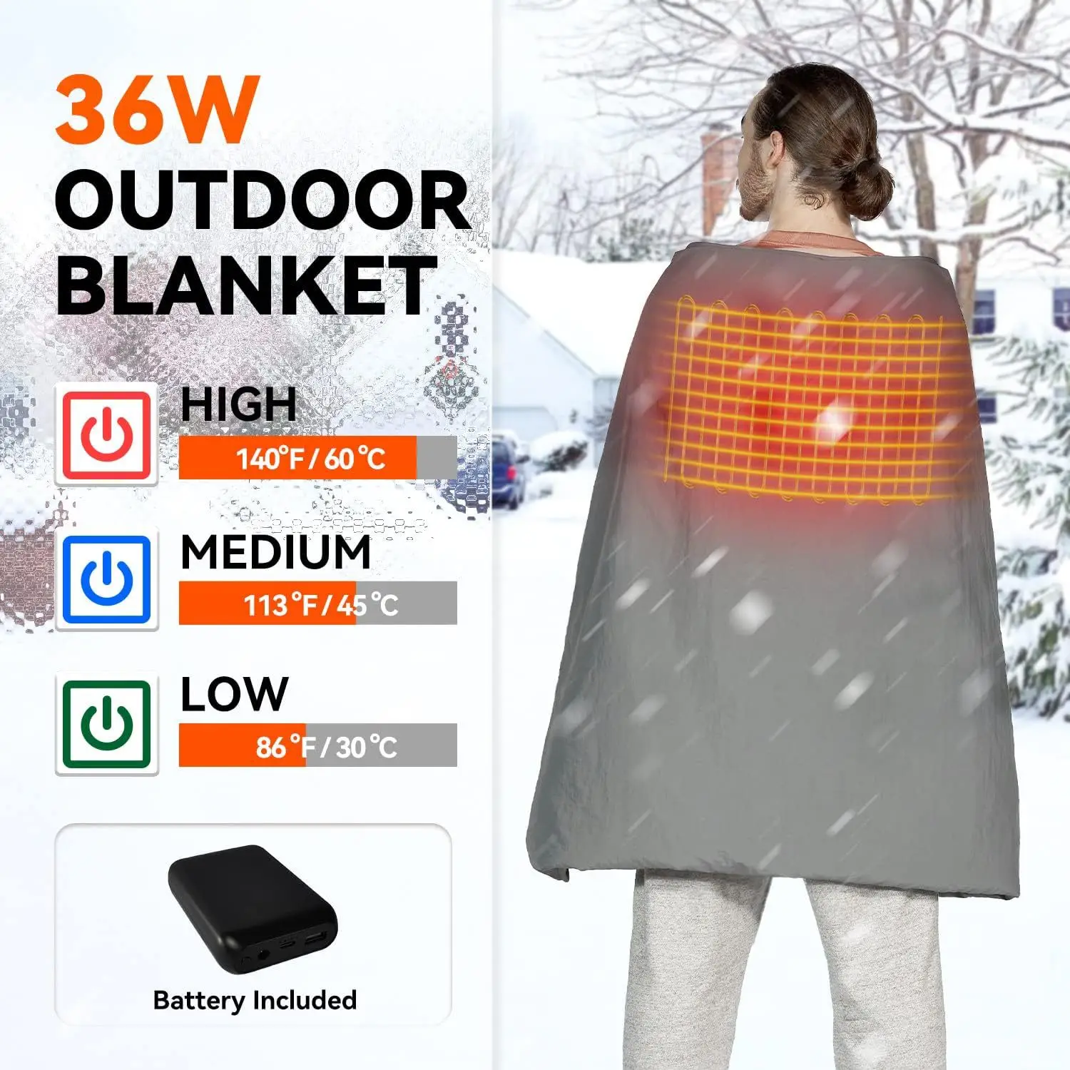 

Electric blanket 12V outdoor car waterproof shawl cover blanket portable camping tent travel carpet