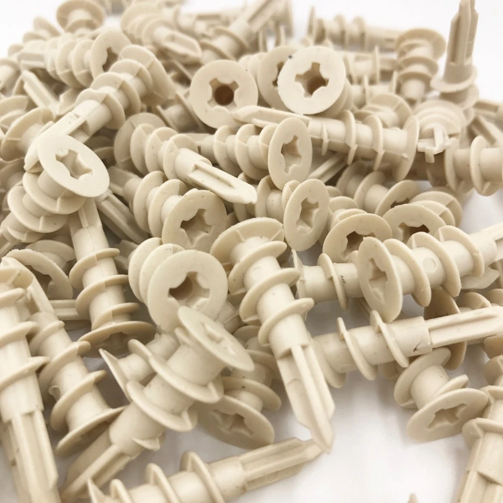 Plasterboard Anchor 100pcs 8x40mm Drywall Nylon Ribbed Anchor Self