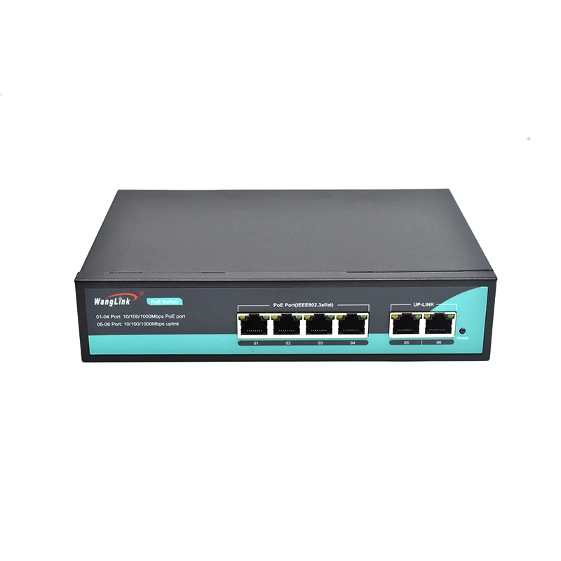 Wanglink Full Gigabit 4 Port IEEE802.3 af/at PoE Protocol Ethernet Switch Network POE Switch For IP CCTV Camera 4k ip tester ipc 5200 plus full hd 8mp ip cvi tvi ahd sdi analog 6 in 1 camera tester cctv monitor vga