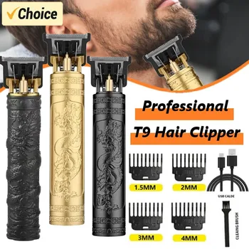남성용 빈티지 T9 헤어 커팅 머신, 충전식 헤어 트리머, 수염 클리퍼, 이발기, 인기 판매, 2024 신제품 상품 이미지