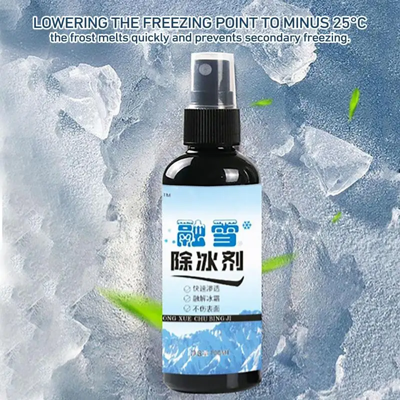 

Powerful Ice Melting Spray for Cars Fast Acting Snow Cleaner Instantly Melts Ice on Glass Exhaust Pipe and Rearview Mirrors