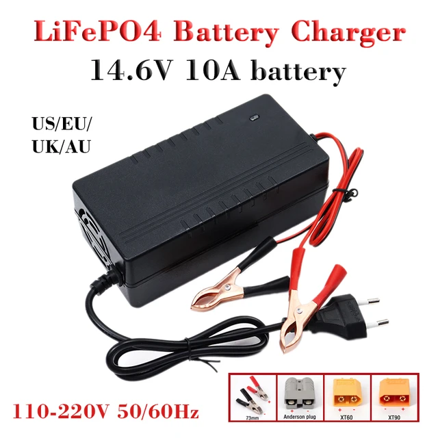 14.6V 10A Smart Charger 12V 10A LiFePO4 battery Charger 110-220V for 4S 12V  12.8V 14.4V Lithium iron battery pack Fast charger - AliExpress