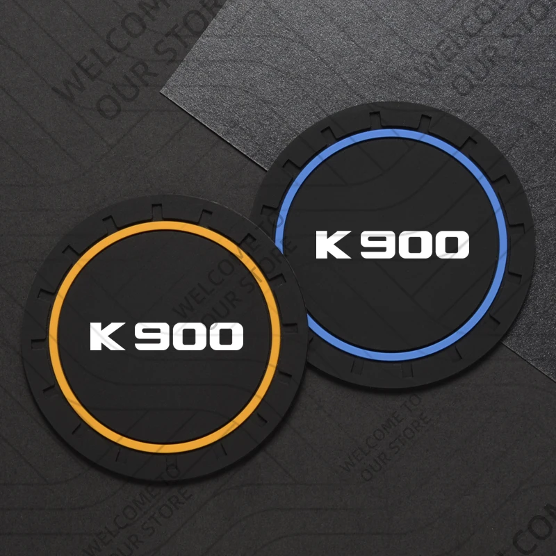 KX7 K900 로고 용 2Pcs Sorento Quoris K9 자동차 실리콘 코스터 미끄럼 방지 워터 컵 음료 매트 인테리어 장식 액세서리