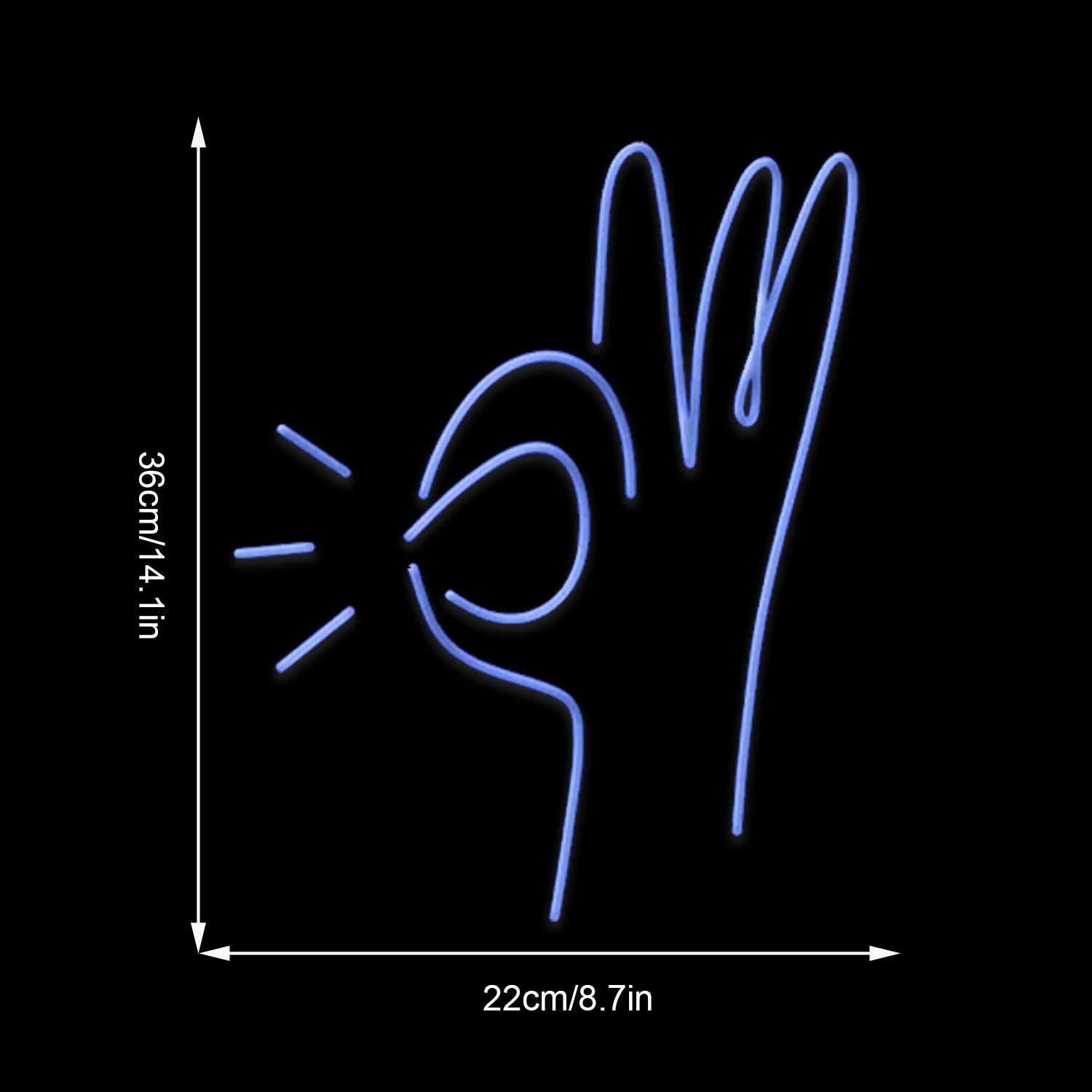 Description Picture 5 of itemOK Gesture Neon Light Personality Design Home Office Game Room Bar Club Bedroom Gift Holiday Wall Decoration Ambient Led Sign