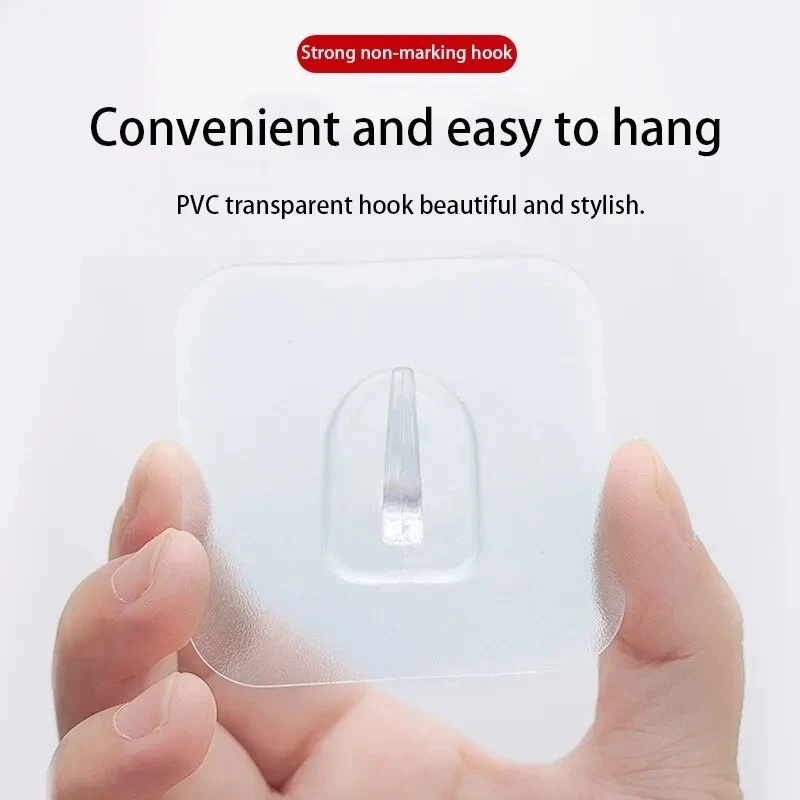 30PCS Wall Hooks Transparent Strong Self Adhesive Key Towel Door Wall Hanger Hanging Kitchen Bathroom Accessories Hooks self adhesive hook