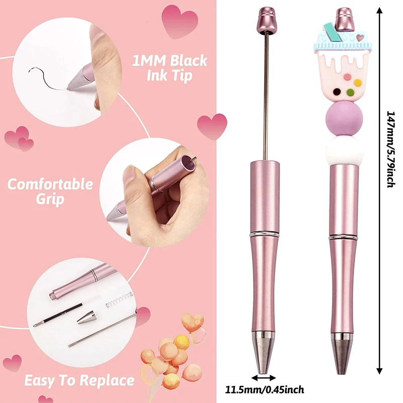 20 조각 검은 잉크 장식 어린이 구슬 소녀 선물을위한 참신 공예 DIY 페르시 펜