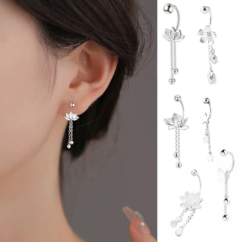 925 Sterling Silver Star Heart Bow Lotus Flower Screw