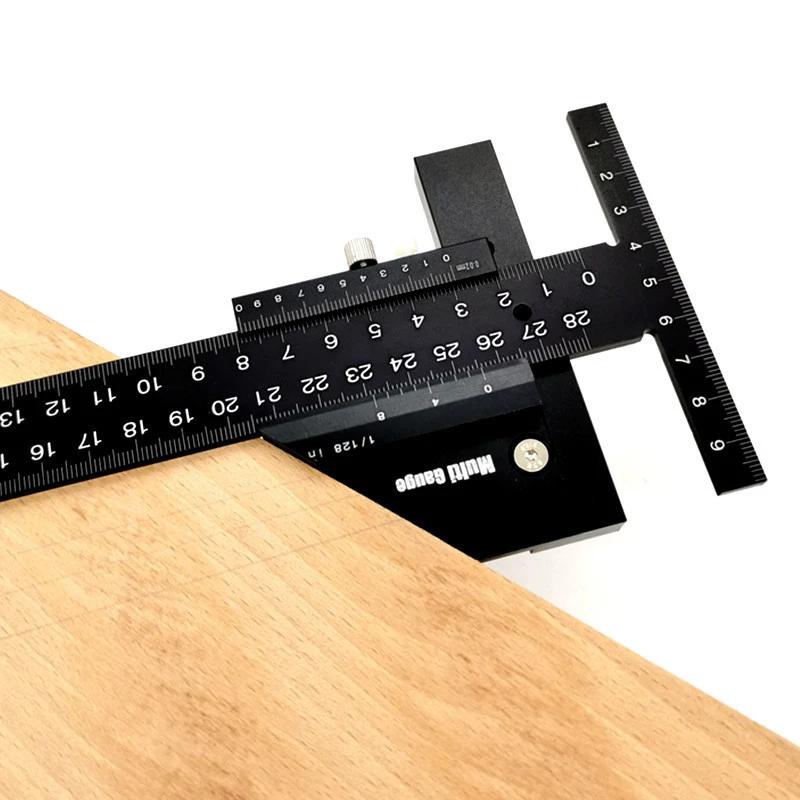 

Multifunctional Square 45/90 Degree Gauge Angle Ruler Woodworking 5-IN-1 Sliding Marking Gauge Measuring Tools