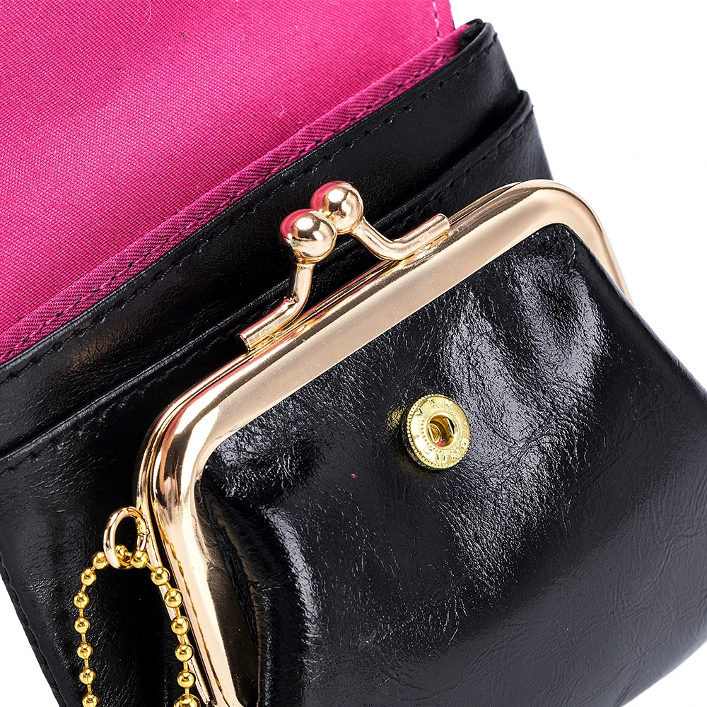 Vintage leather fashion change purse new simple hand bag female new mini card package to receive COINS