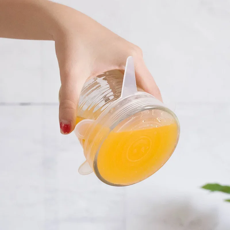 6 Pieces Food Grade Lid for Airtight Container Versatile Bowl Lid Seal Household Plastic Wrap Multi-functional Insurance Tensile