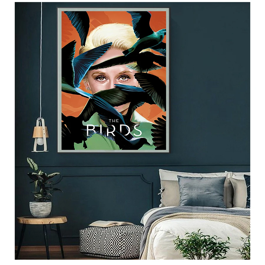 Movie Film Retro Vintage Poster Decorative Wall Sticker Canvas Painting Home Art Home Decor Gift The Birds 1963 Alfred Hitchcock