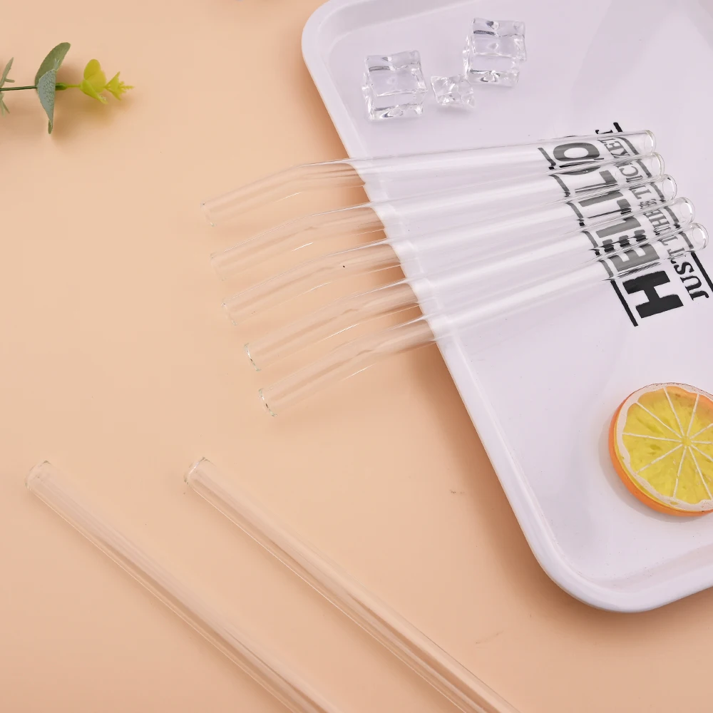 Reusable Glass Straw Wide 12mm Pearl Milkshake High Borosilicate Bubble Tea Straw with Brush Party Home Bar Accessories