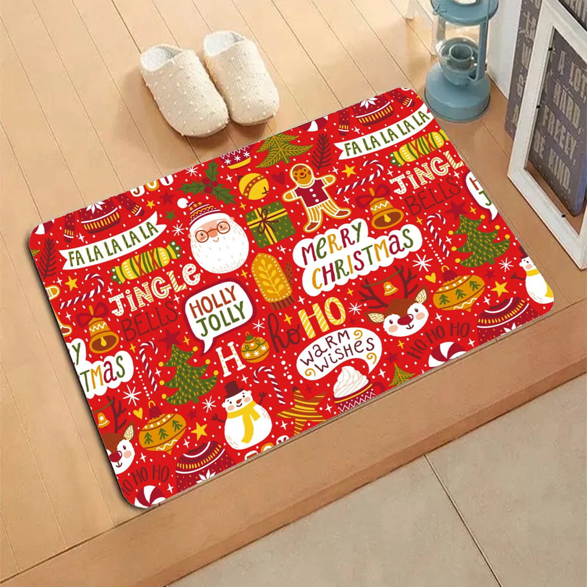 

Christmas and other festivals Doormat Non-slip Door Mats Merry Holiday Entrance Kitchen Bath Floor Mat Home Decor Accessory