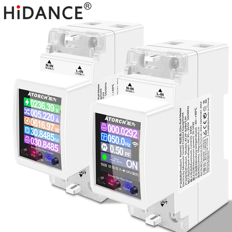 Tuya Single Phase 100A 220V 110V 50/60Hz Din Rail WIFI Smart Energy Meter timer Power Consumption Monitor KWh Meter Wattmeter
