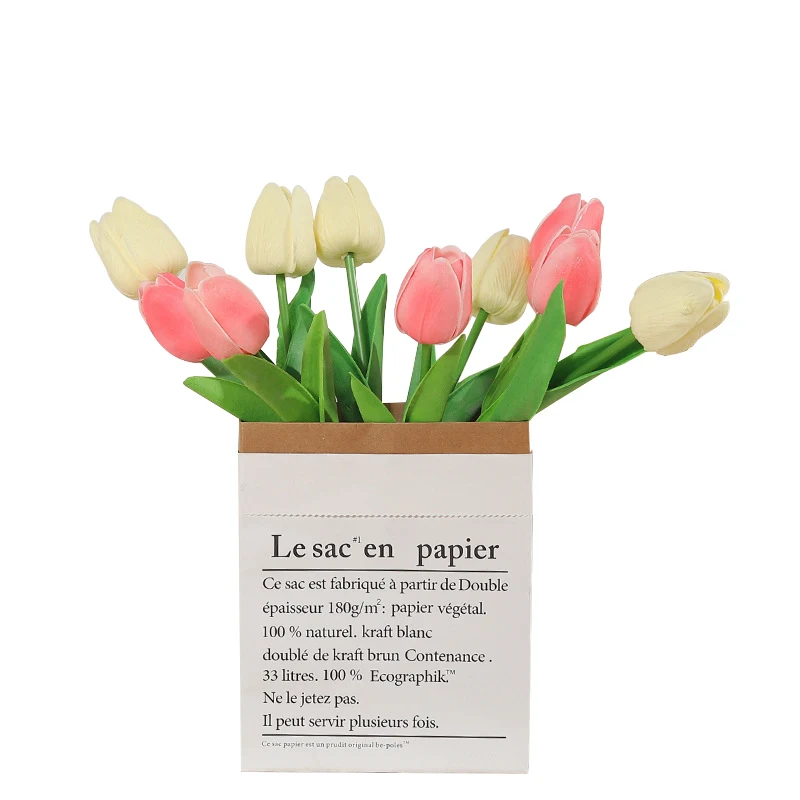 

10 Bundles Artificial Flowers Tulip Real Touch Simulation Flower Wedding Party Easter Spring Home Dining Room Office Decoration