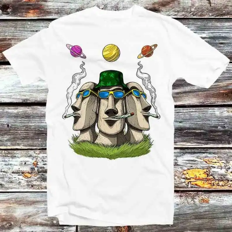 

Easter Island Hippies Planet Universe Space T Shirt Vintage Retro Cool Gift Mens Womens Unisex Cartoon Anime Top Tee B769