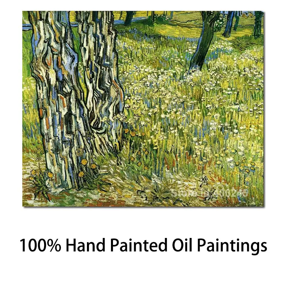 

Canvas Art Trees Artwork Vincent Van Gogh Painting Trunks in The Grass Handmade Modern Oil Reproduction Restaurant Wall Decor