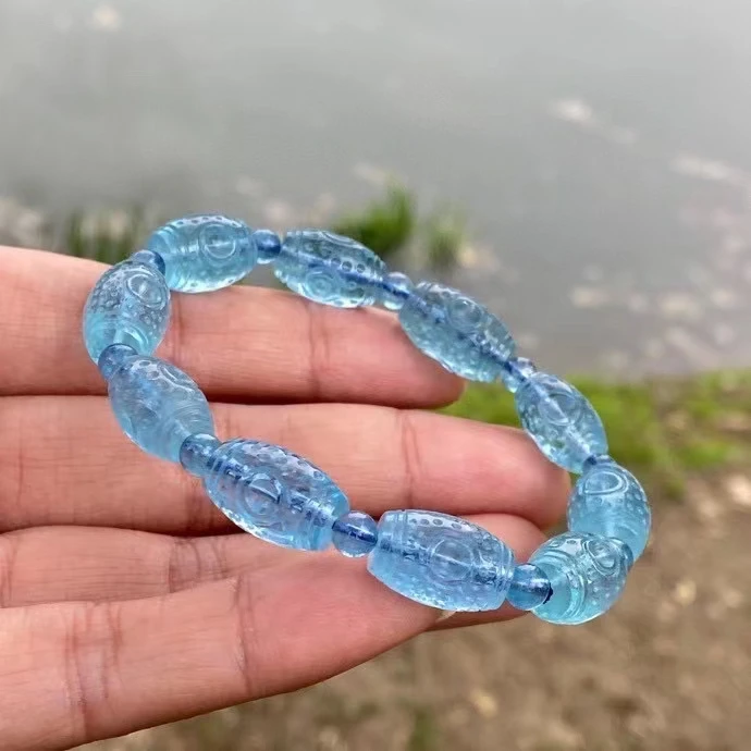 Little Words ACK Aquamarine Stone Bracelet – Blue Beetle