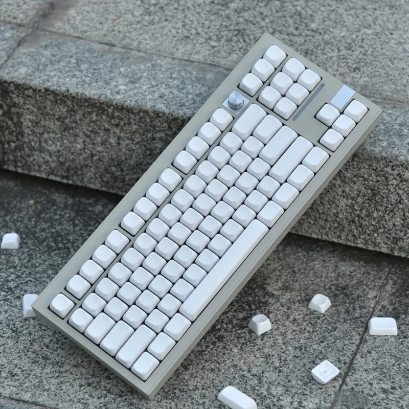 

Колпачки для клавиш PBT, минималистичный белый цвет, для раскладок 108, 104, 100, 980, 96, 87, 84, 75, 68, 64, 61