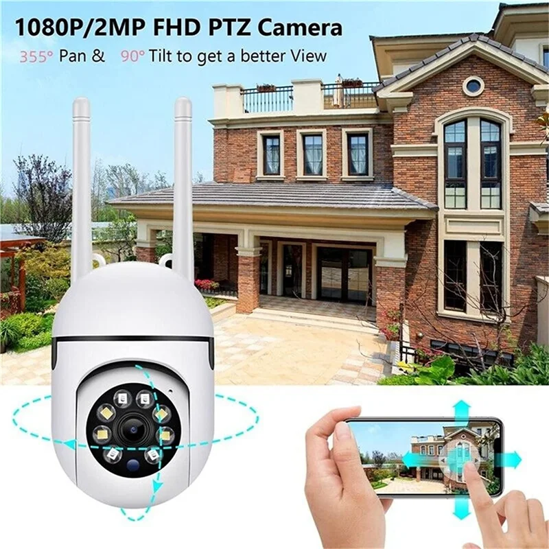 , 2.4GHz WiFi Cameras for Home Security, 1080P Dome Surveillance Cameras 360&deg; View, 2-Way Audio