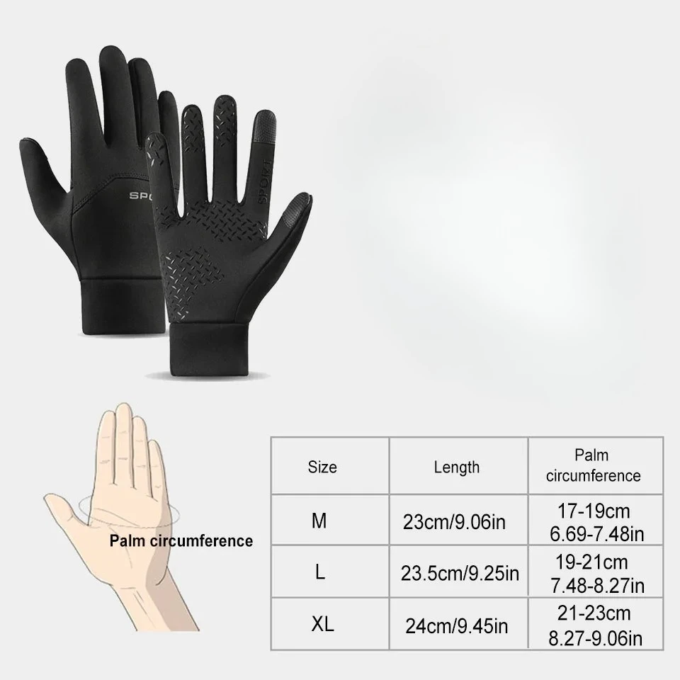 1Pair Men's Warm Gloves, Winter Cycling Gloves, Fishing Gloves, Sports Gloves, Touch Screen Usable