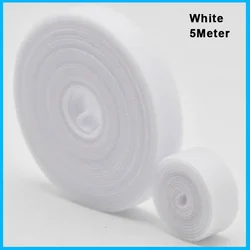 Reusable 5M Nylon Hook & Loop Cable Organizer Strap - 15mm 5Meter (White)