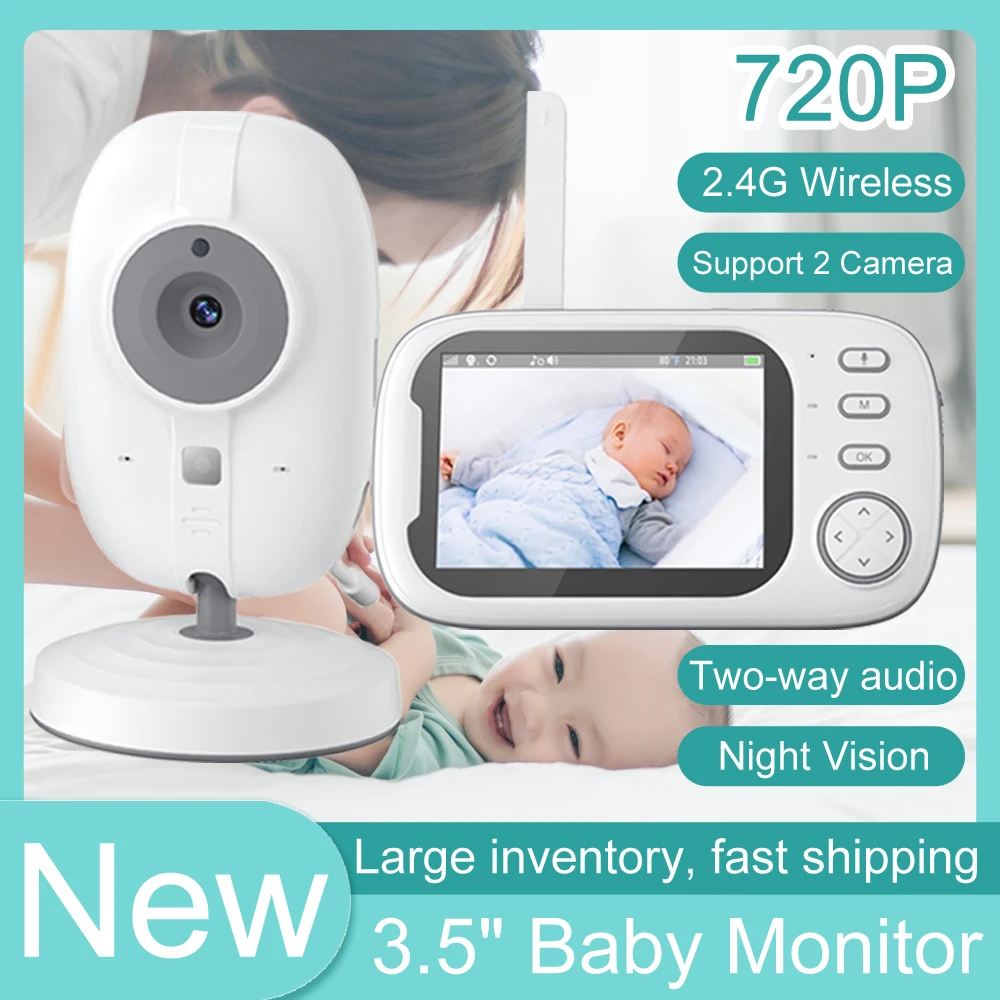 3.5 Inch Lcd Baby Monitor With 720p Camera Wireless Protection